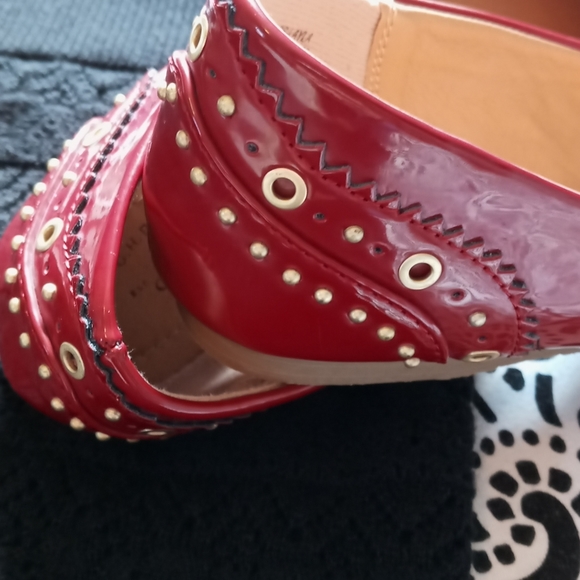 Bass Layla Red and Gold faux leather flats - Picture 7 of 8